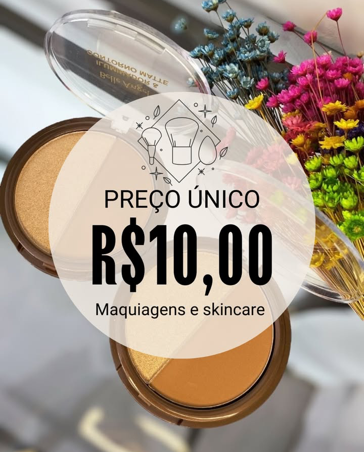 Maquiagem e skincare preço único 10,00 reais! 
