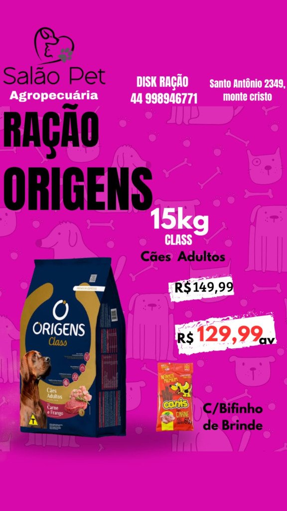 Ração Origens Class cereais 15kg