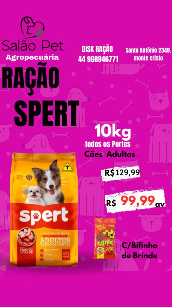 Ração Spert todos os portes carne frango 10kg